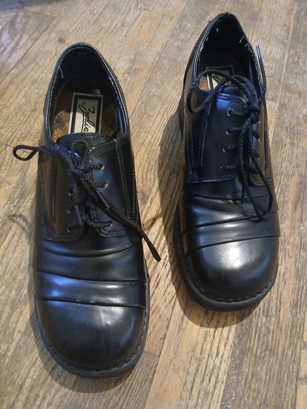 Vintage Zodiac Black Women's Lace-Up Oxford Derby Shoes